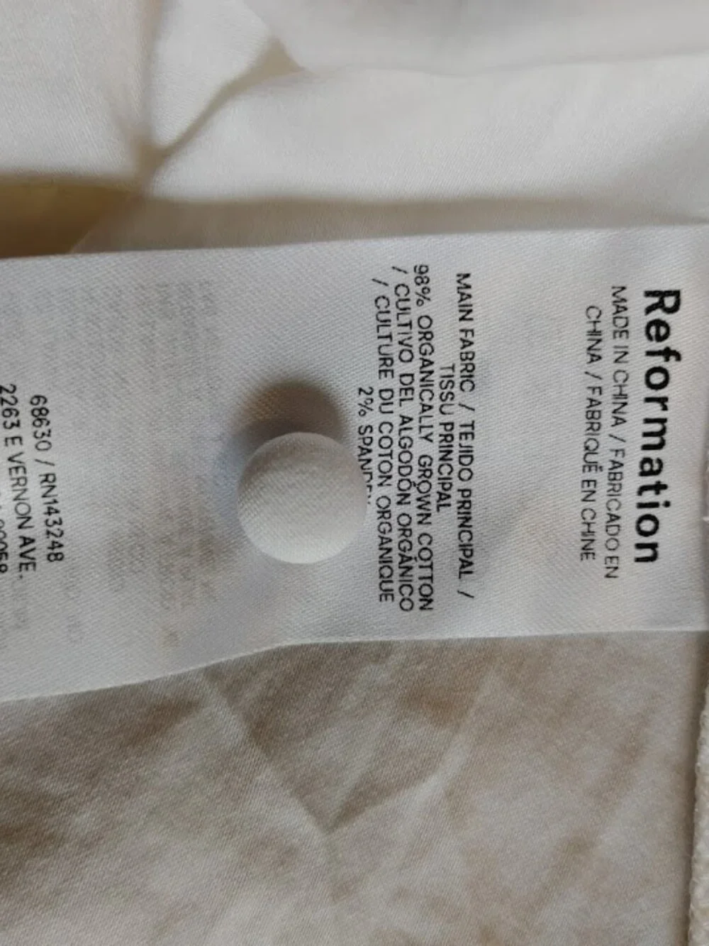Reformation Renna Top White Women's Size 4